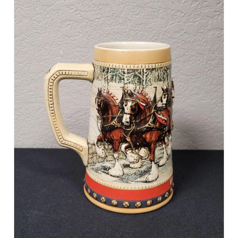 Vintage 1988 Budweiser Collector's Series Holiday Beer Stein